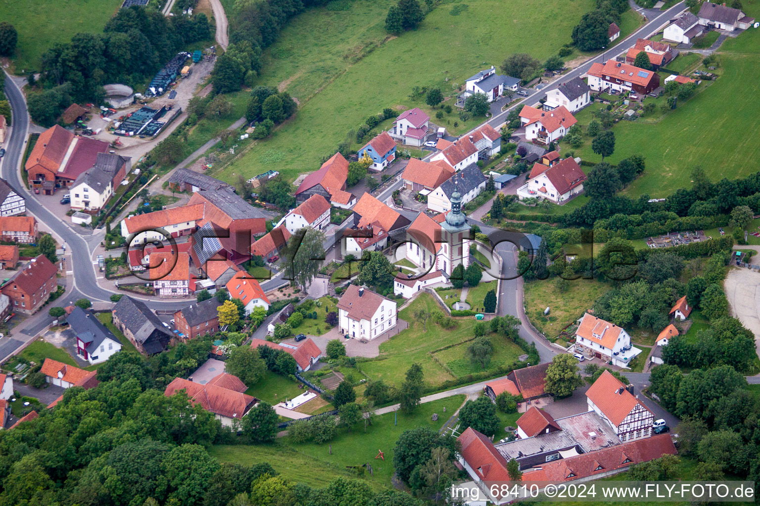 Church building in the village of in the district Kleinsassen in Hofbieber in the state Hesse, Germany