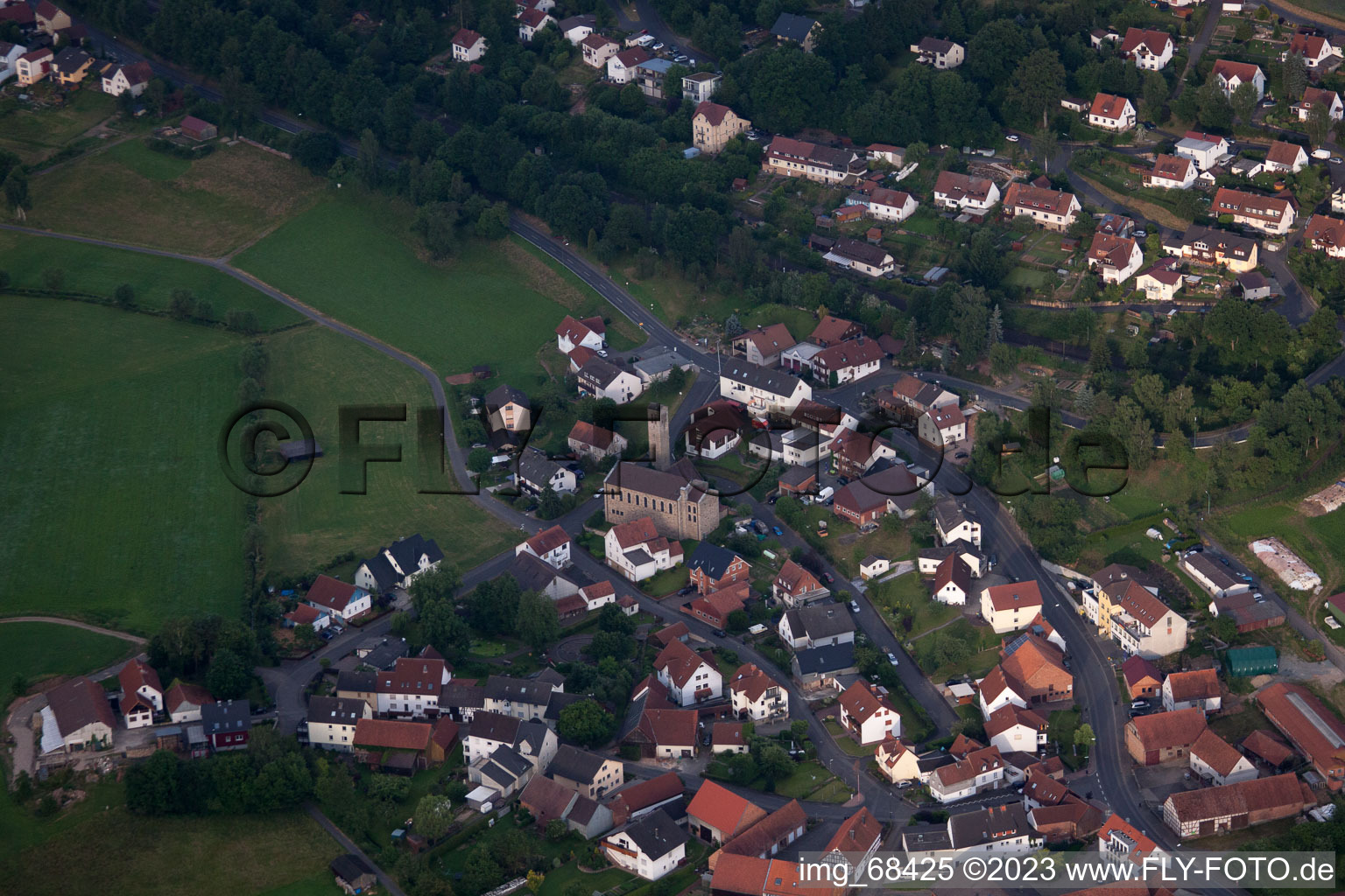 Aerial view of Steinhaus in the state Hesse, Germany