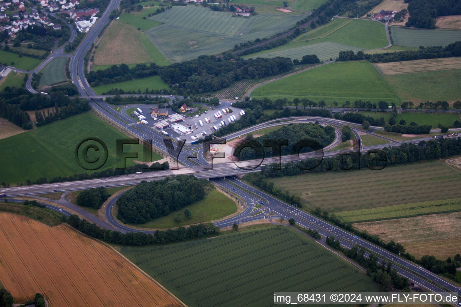 A7 in Götzenhof in the state Hesse, Germany