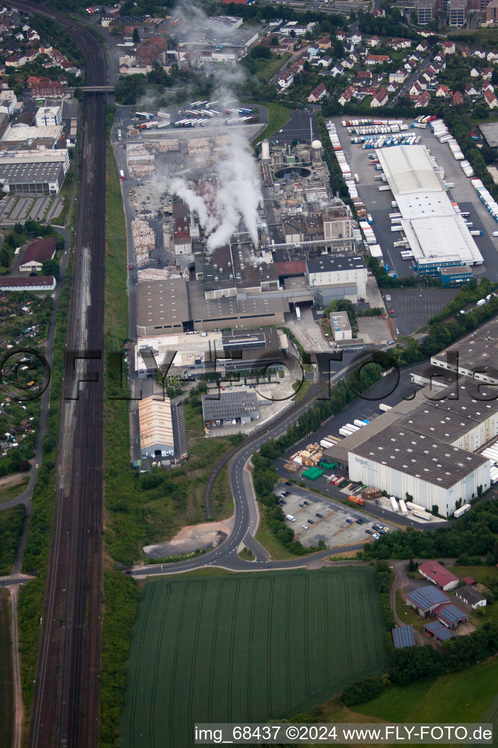 Aerial view of From the north in Fulda in the state Hesse, Germany