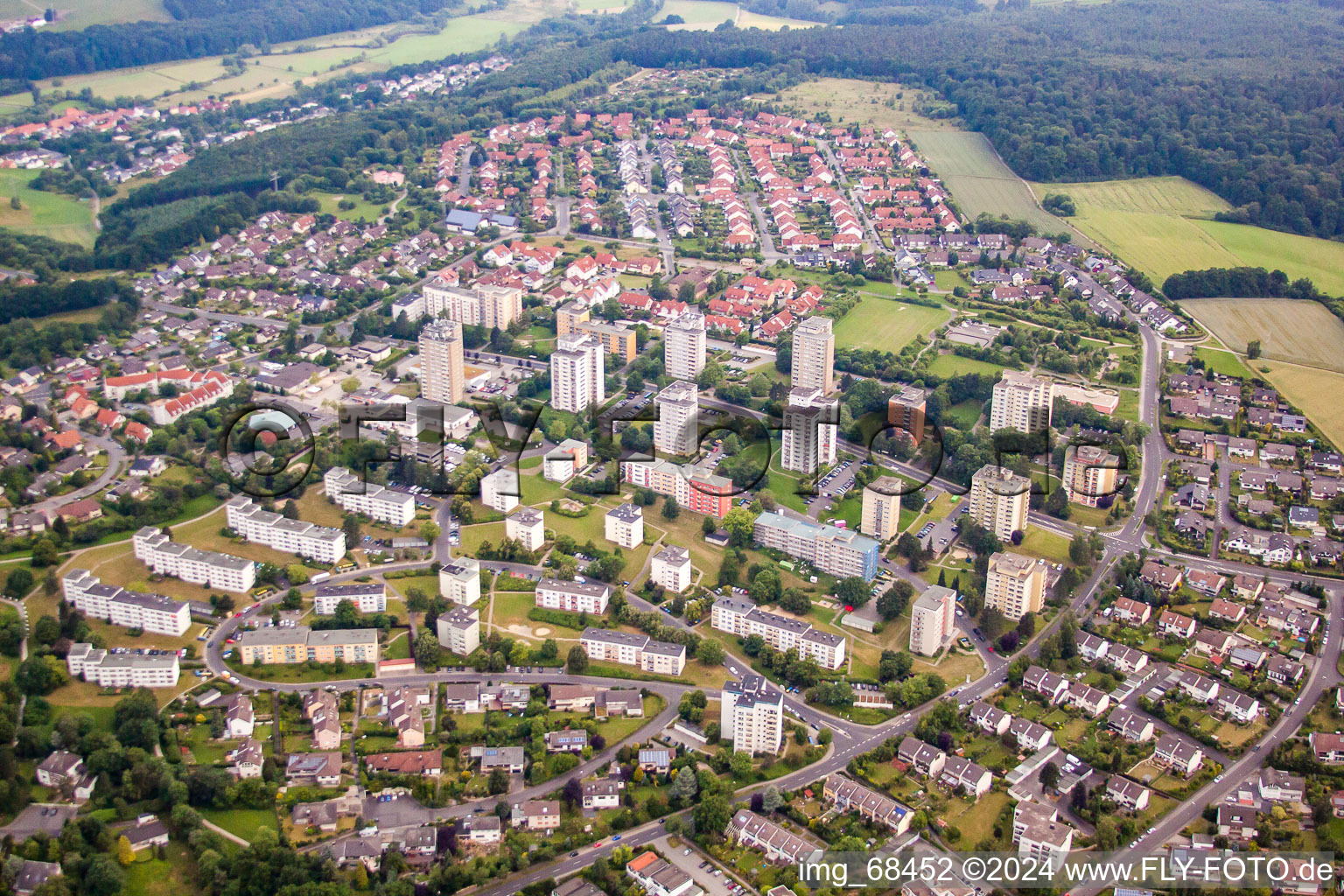 Aerial photograpy of Fulda in the state Hesse, Germany