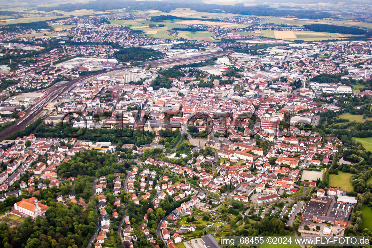 Fulda in the state Hesse, Germany from above