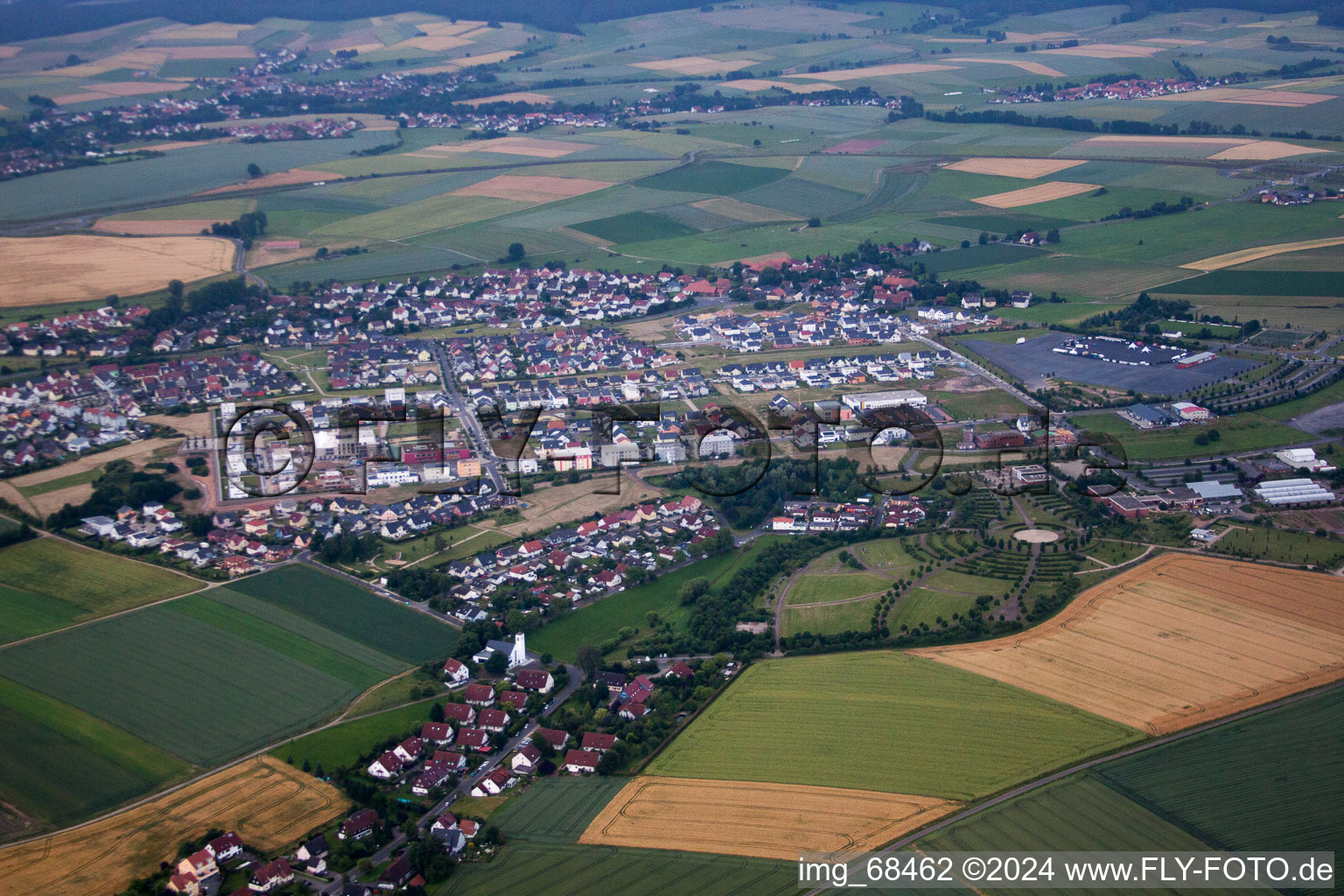 Aerial view of Neuenberg in Fulda in the state Hesse, Germany