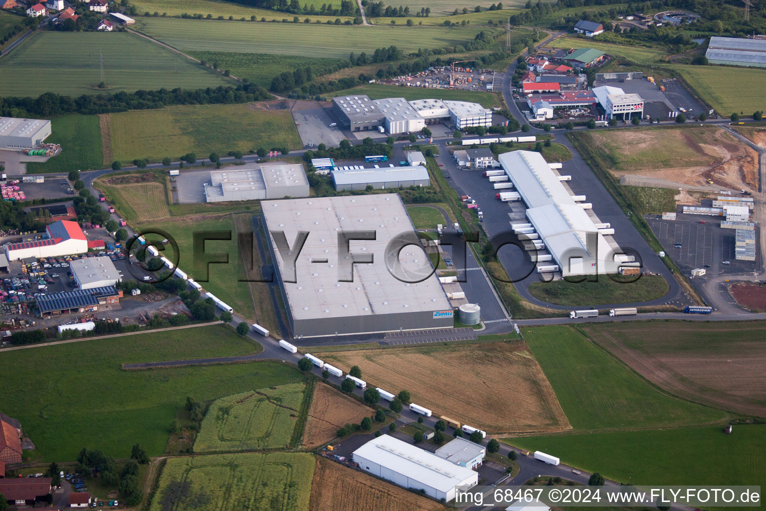 Aerial photograpy of Besges, industrial area in Fulda in the state Hesse, Germany