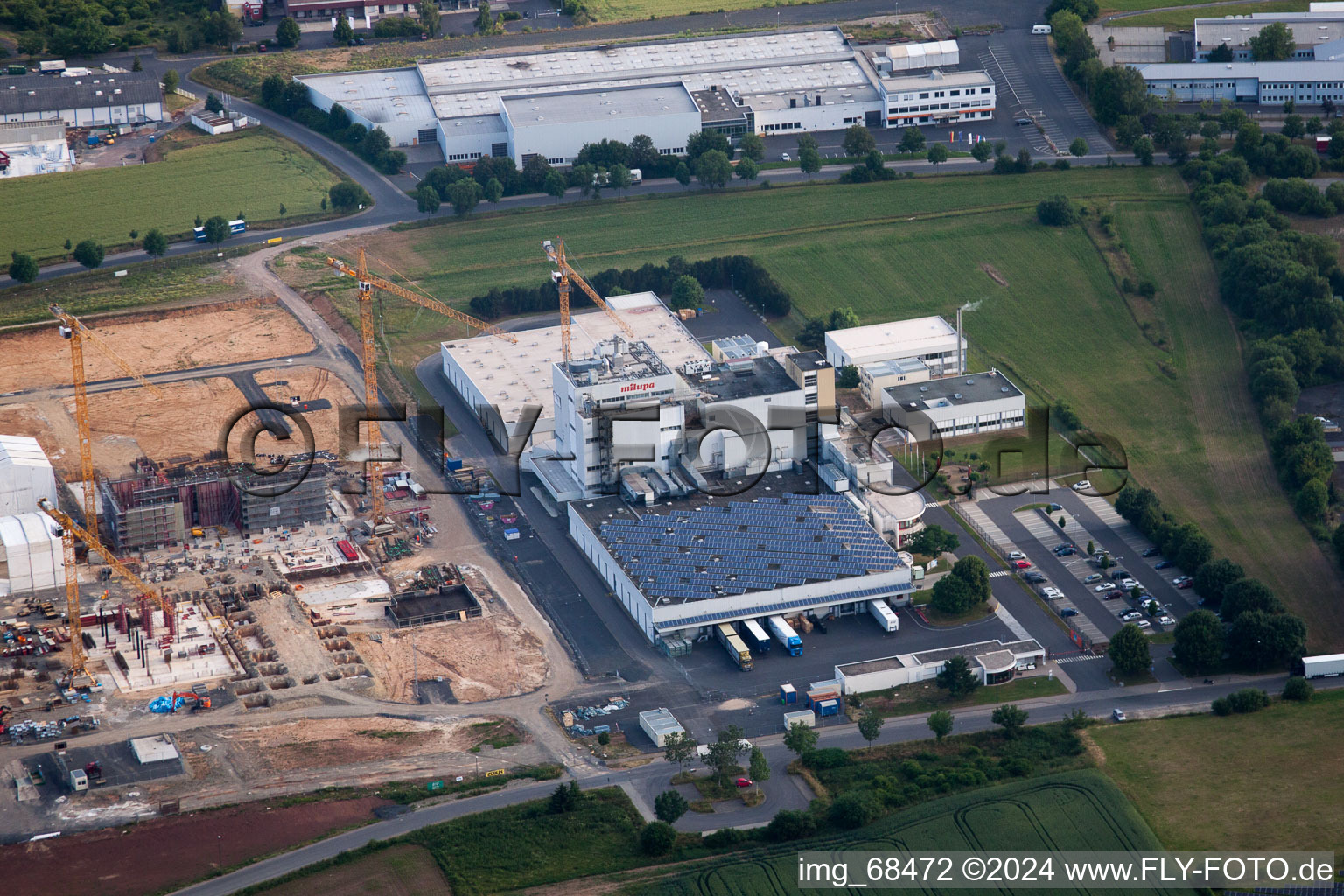 Besges, industrial area in Fulda in the state Hesse, Germany out of the air