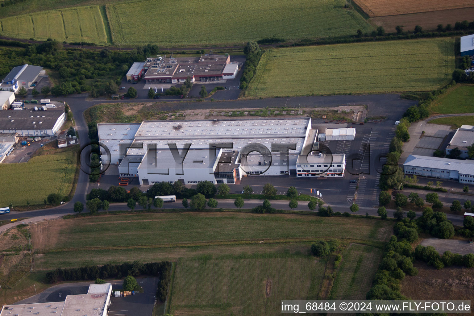 Drone image of Besges, industrial area in Fulda in the state Hesse, Germany