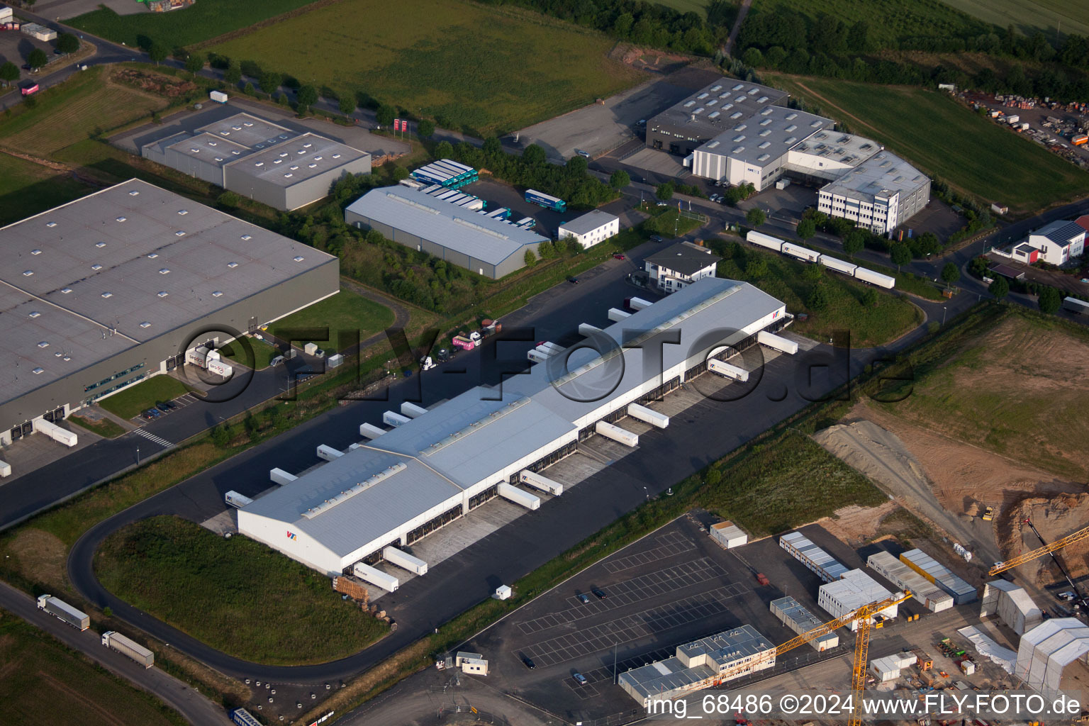 Besges, industrial area in Fulda in the state Hesse, Germany from the drone perspective