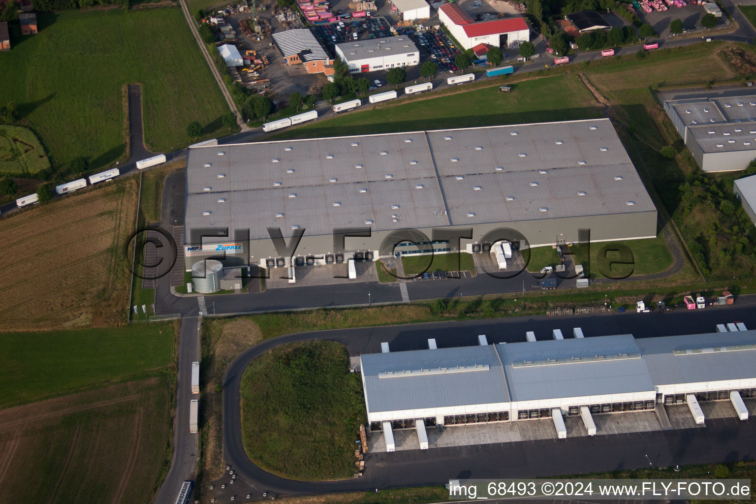 Aerial photograpy of Besges, industrial area in Fulda in the state Hesse, Germany