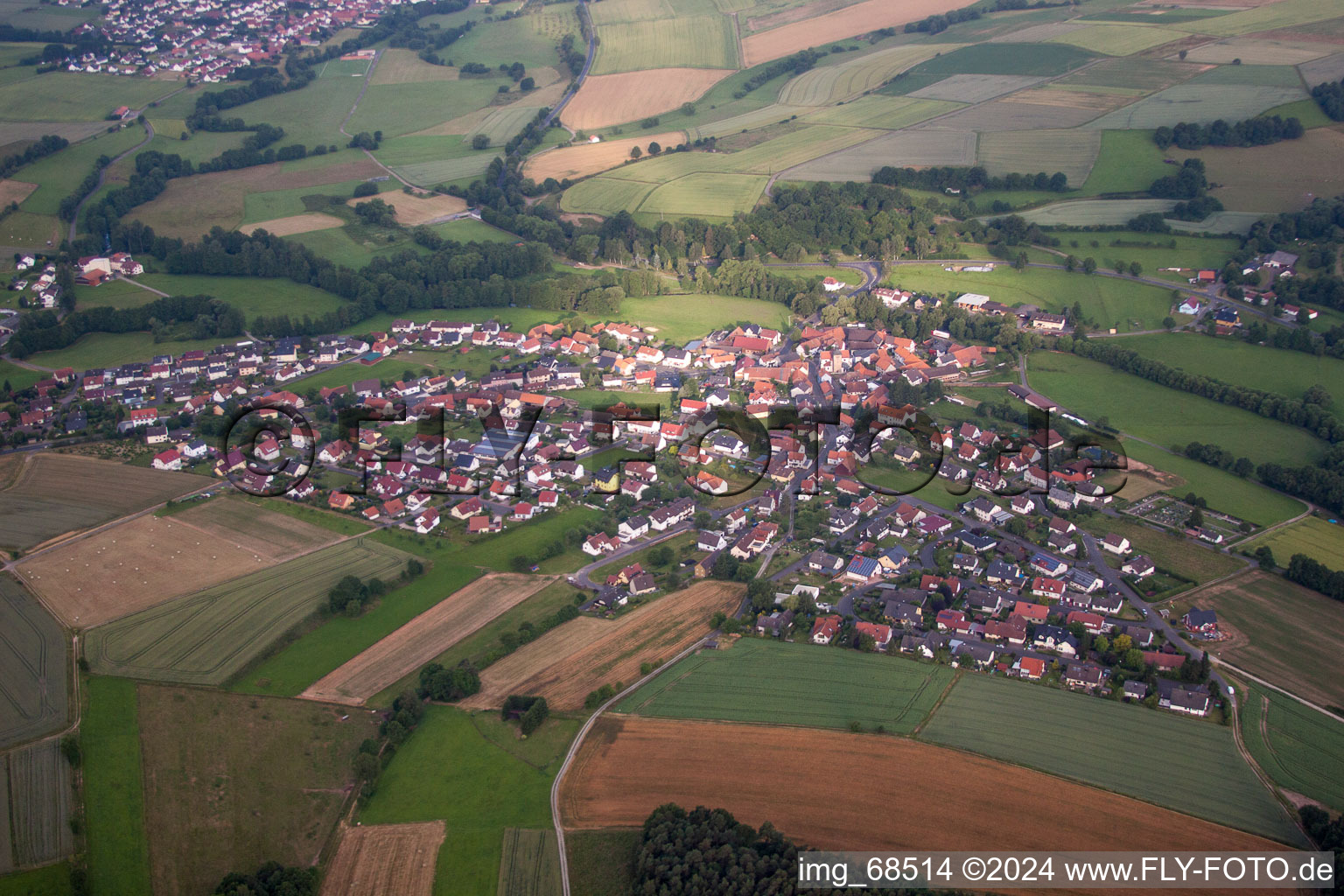 Village view in the district Kleinlüder in Großenlüder in the state Hesse, Germany