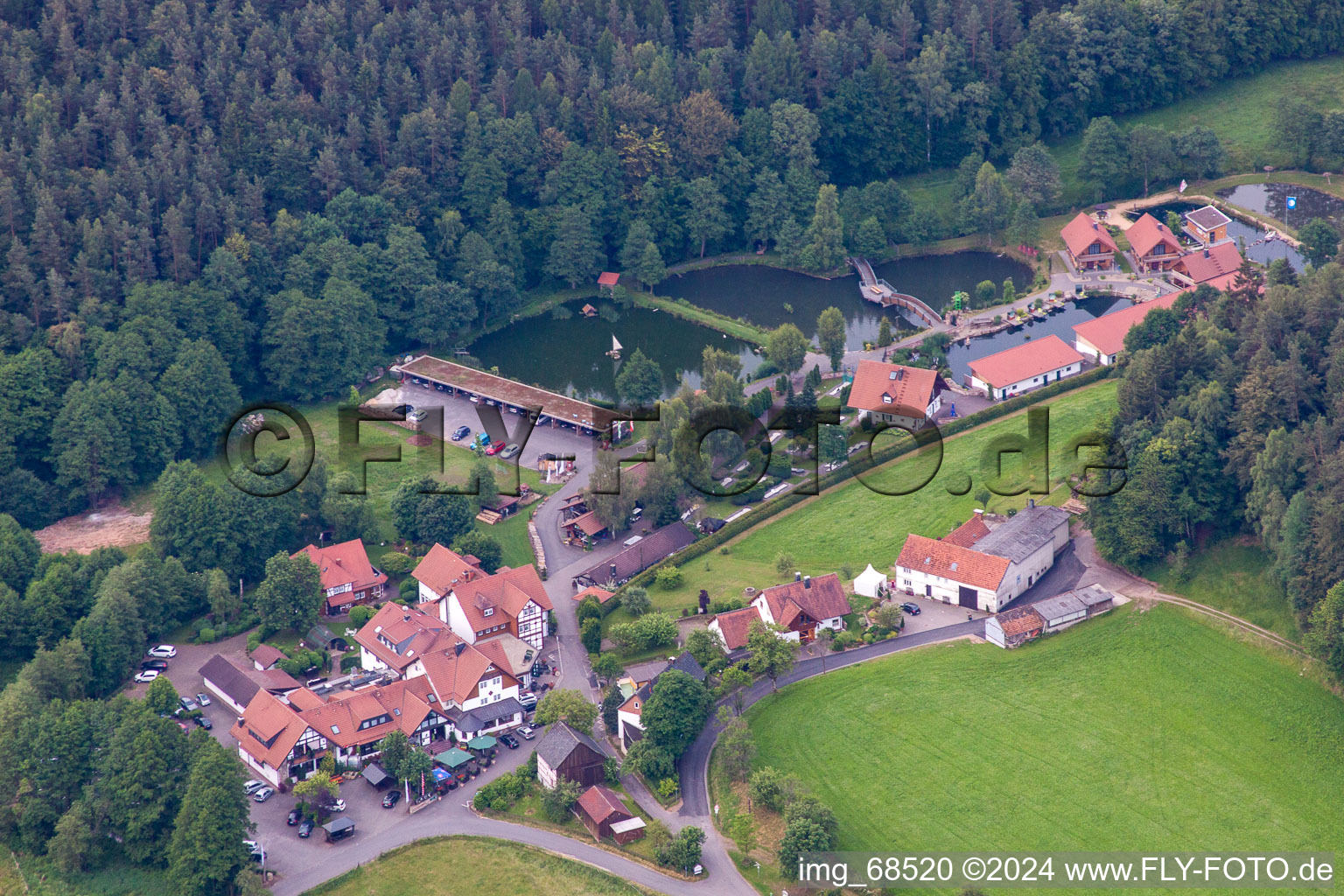 Aerial view of Kleinlüder in the state Hesse, Germany