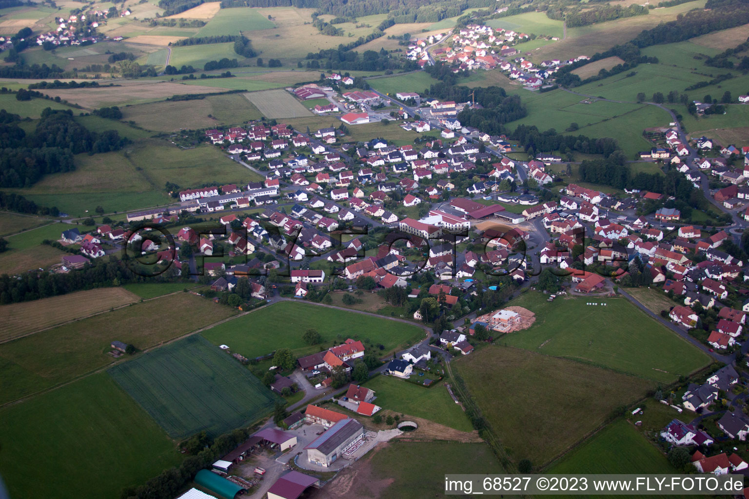 Aerial photograpy of Hosenfeld in the state Hesse, Germany