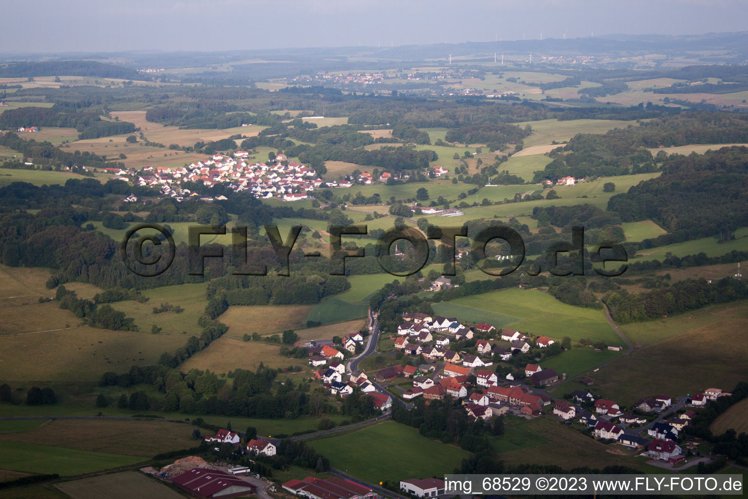 Hosenfeld in the state Hesse, Germany from above