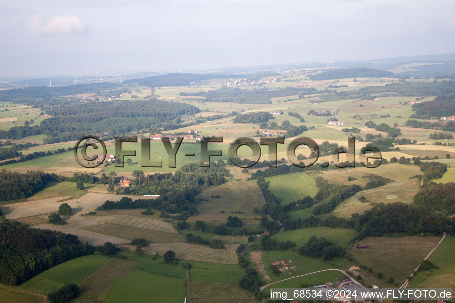 Aerial photograpy of Pfaffenrod in the state Hesse, Germany