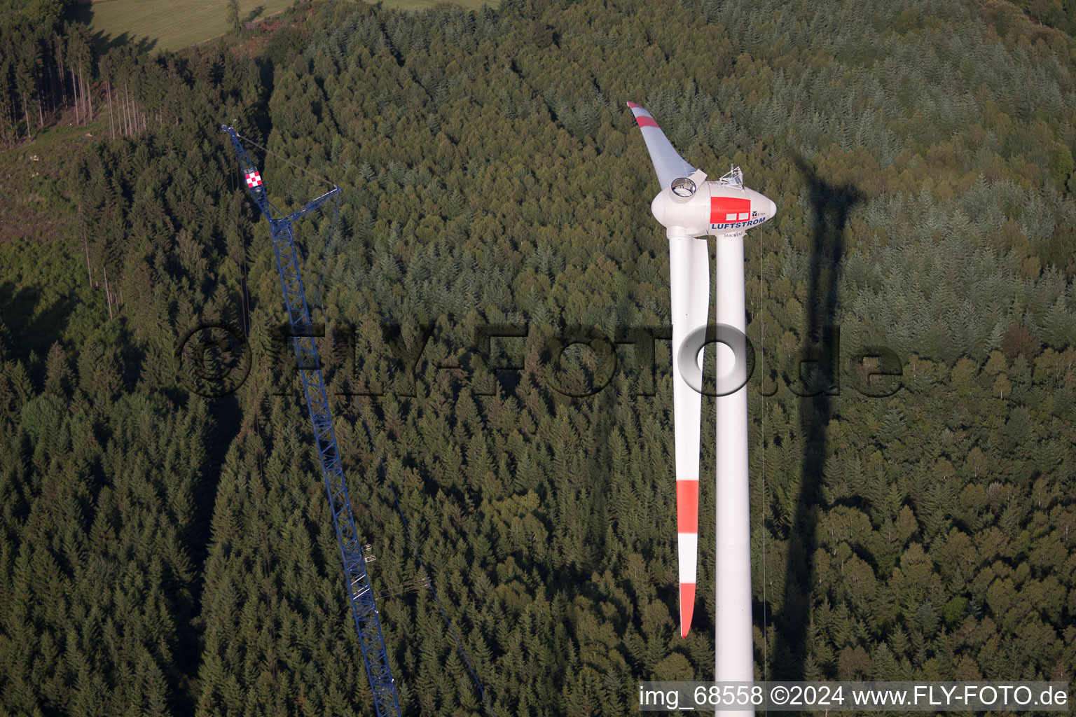 New wind farm in the district Reichlos in Freiensteinau in the state Hesse, Germany