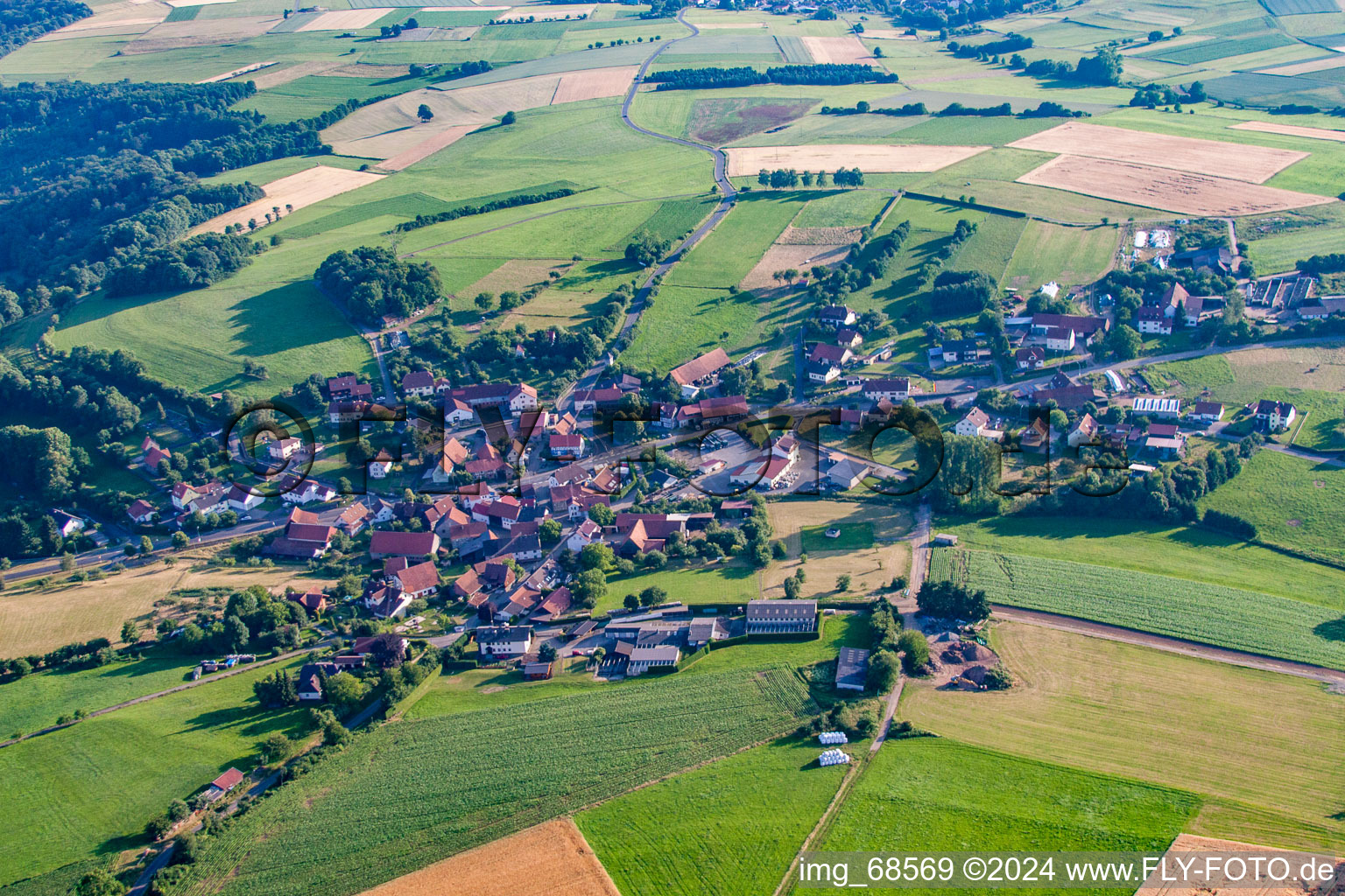 Aerial photograpy of Romsthal in the state Hesse, Germany