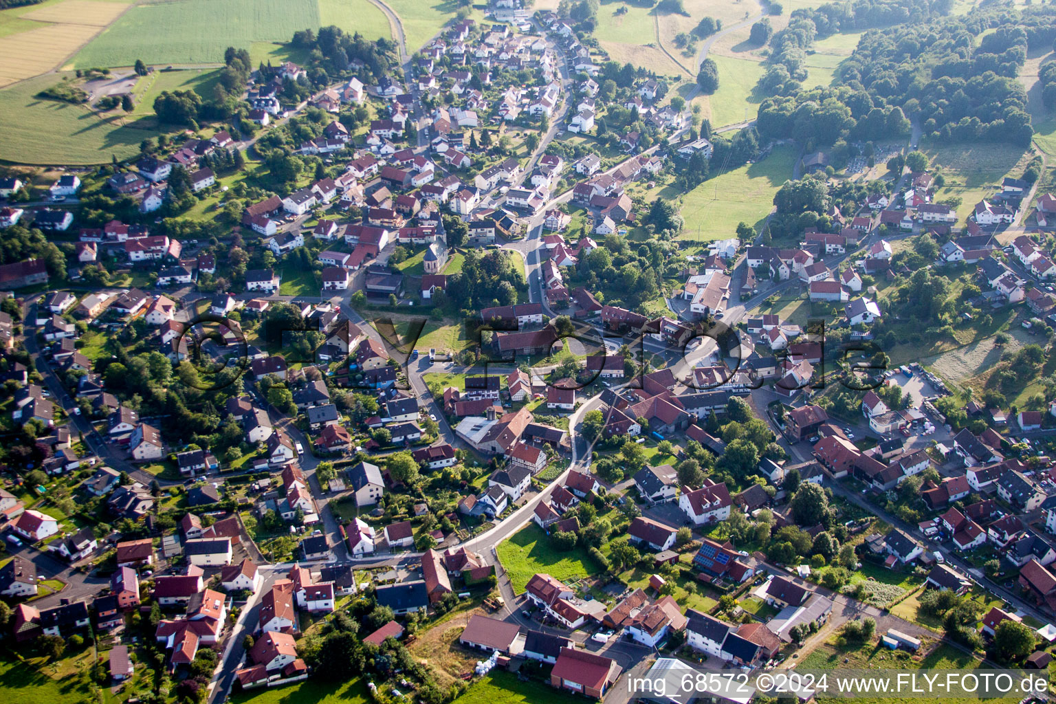 Village view in the district Udenhain in Brachttal in the state Hesse, Germany