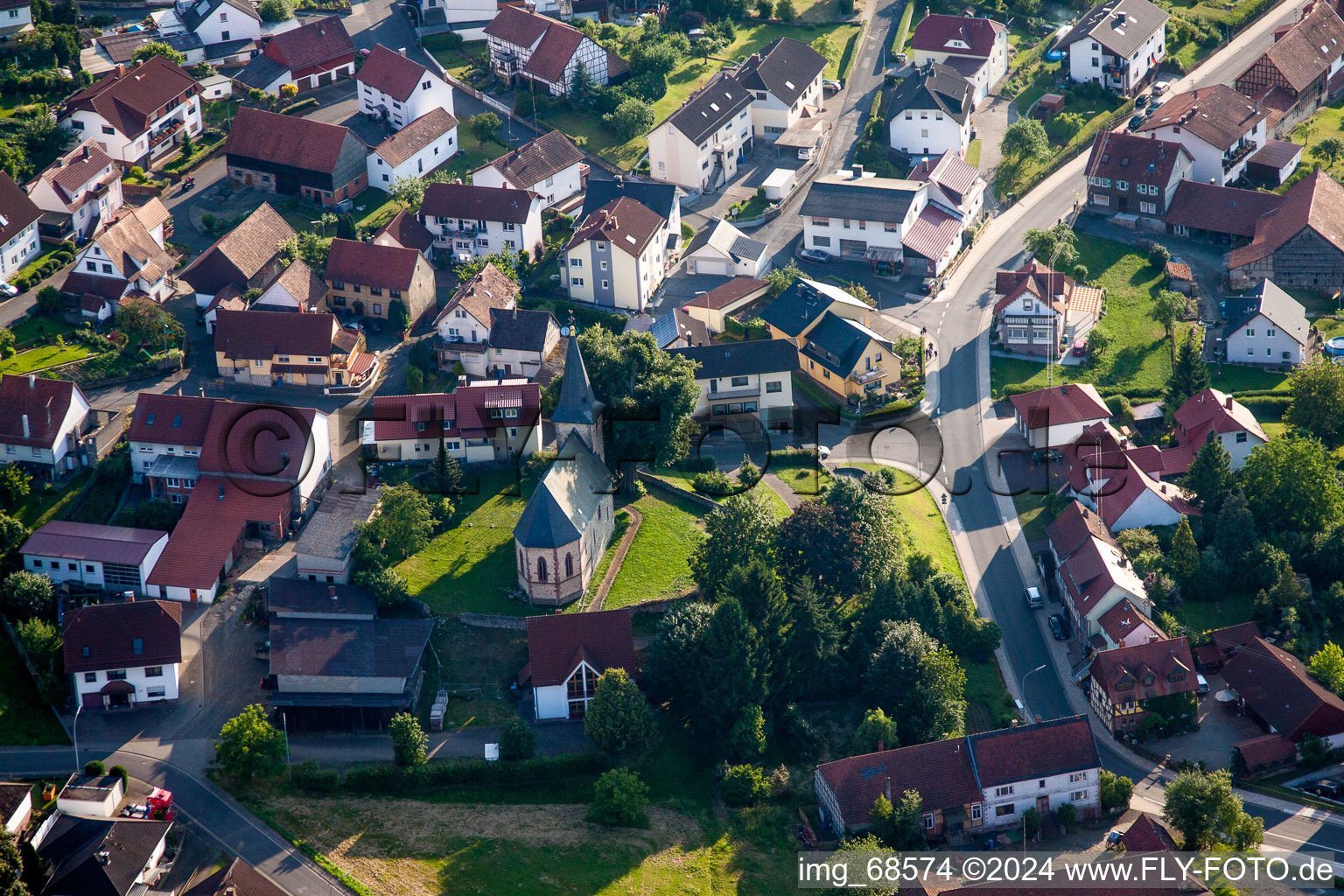 Church building of St. Martin in the village of in Udenhain in the state Hesse, Germany