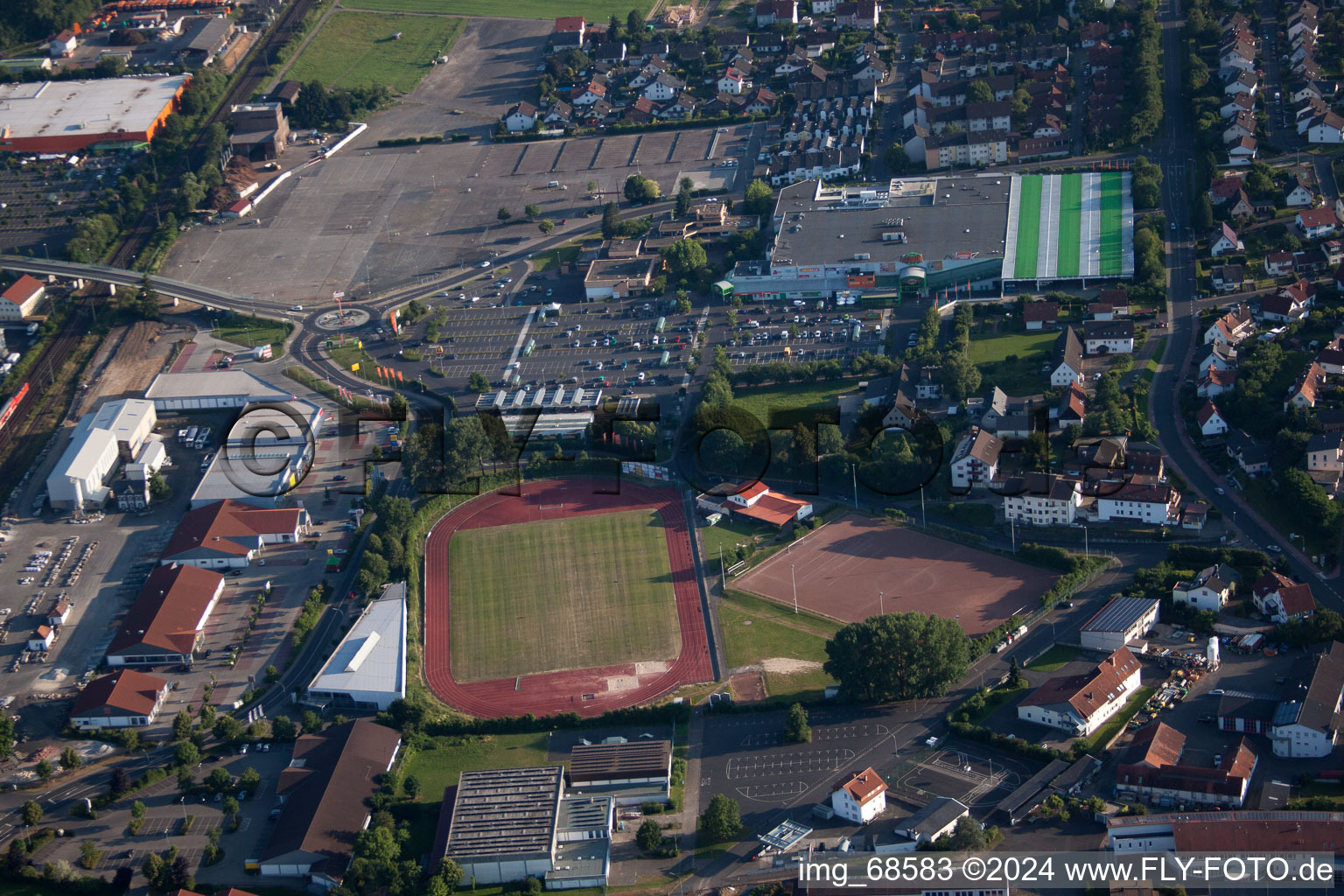 Aerial photograpy of Wächtersbach in the state Hesse, Germany