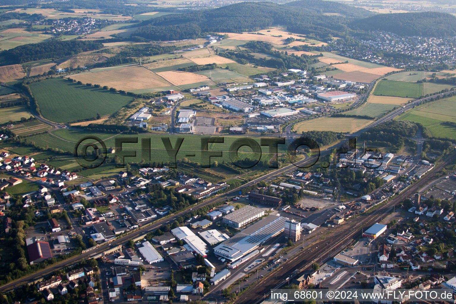 Gelnhausen in the state Hesse, Germany from above