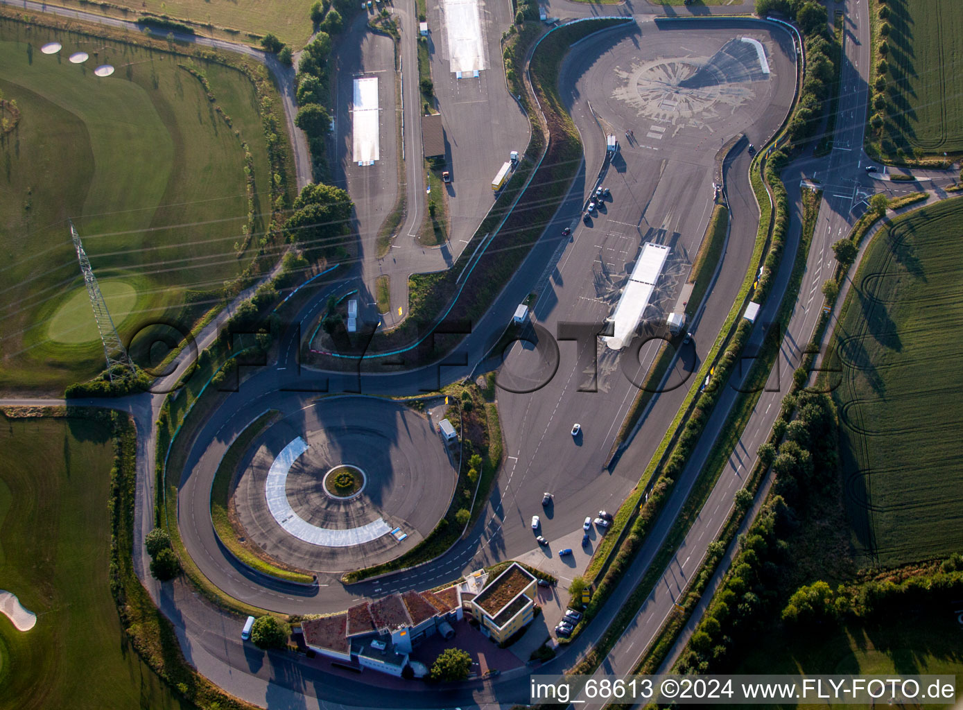 Test track and practice area for training in the driving safety center ADAC Fahrsicherheitszentrum Rhein-Main Gruendau in Gruendau in the state Hesse, Germany