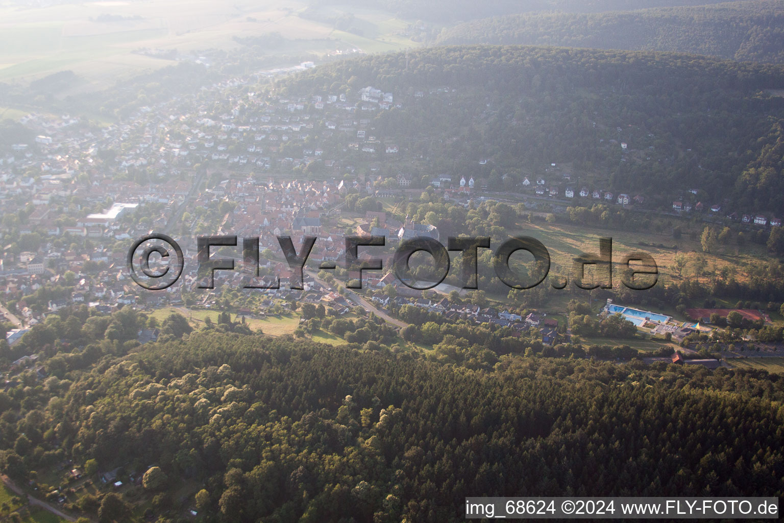 Aerial view of Büdingen in the state Hesse, Germany