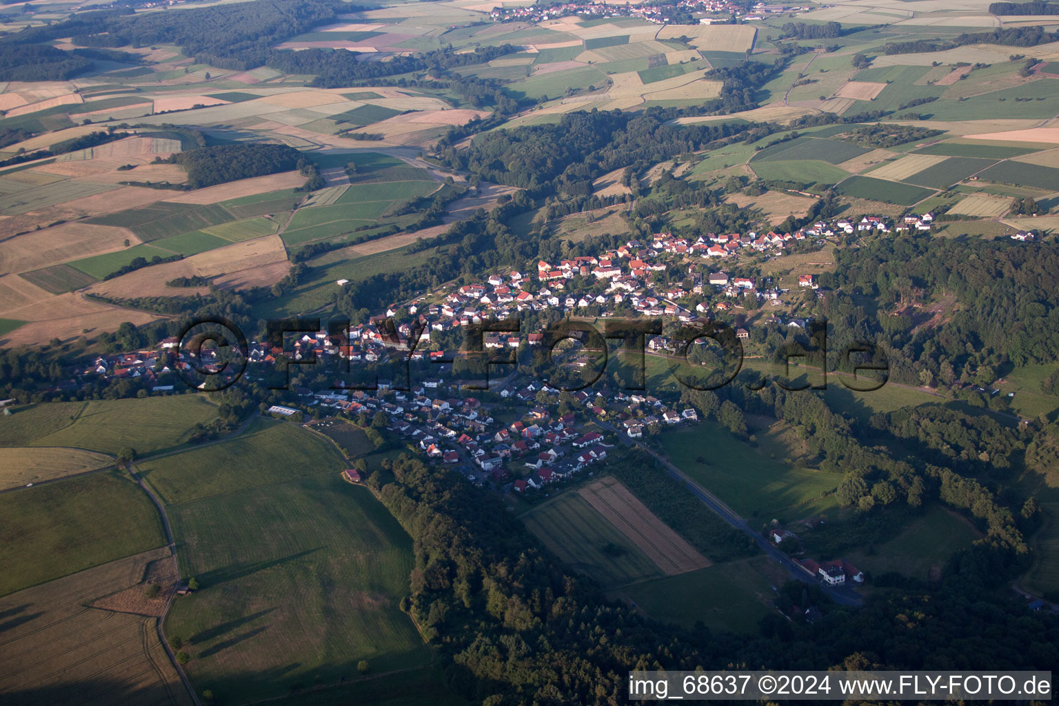 Aerial photograpy of Rinderbügen in the state Hesse, Germany