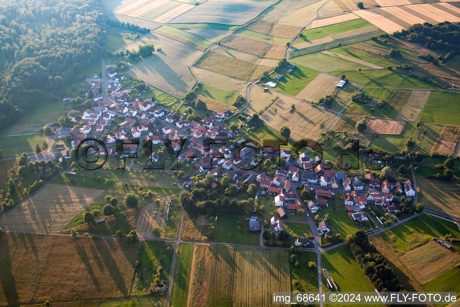 Aerial view of Wolferborn in the state Hesse, Germany