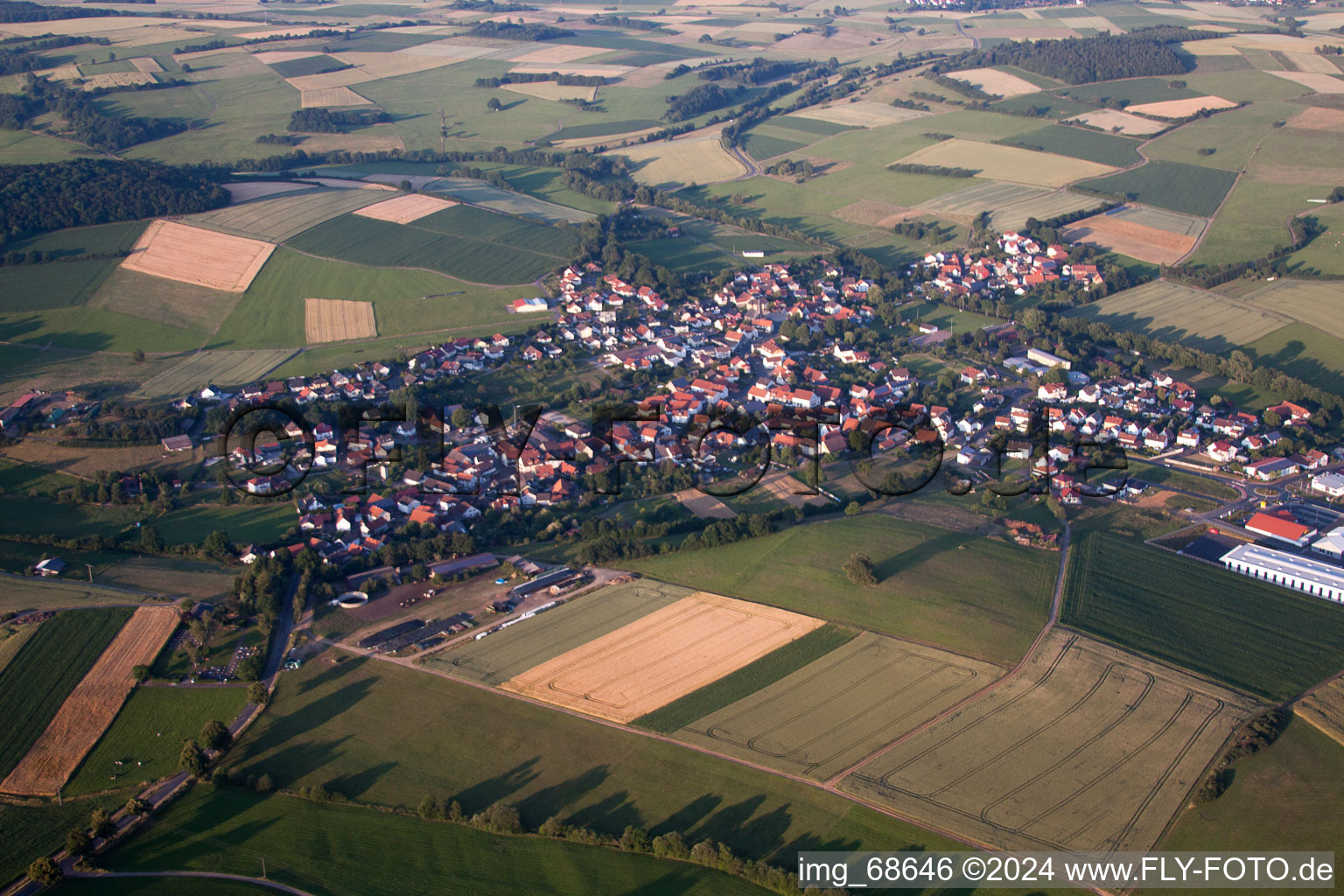 Aerial photograpy of Kefenrod in the state Hesse, Germany