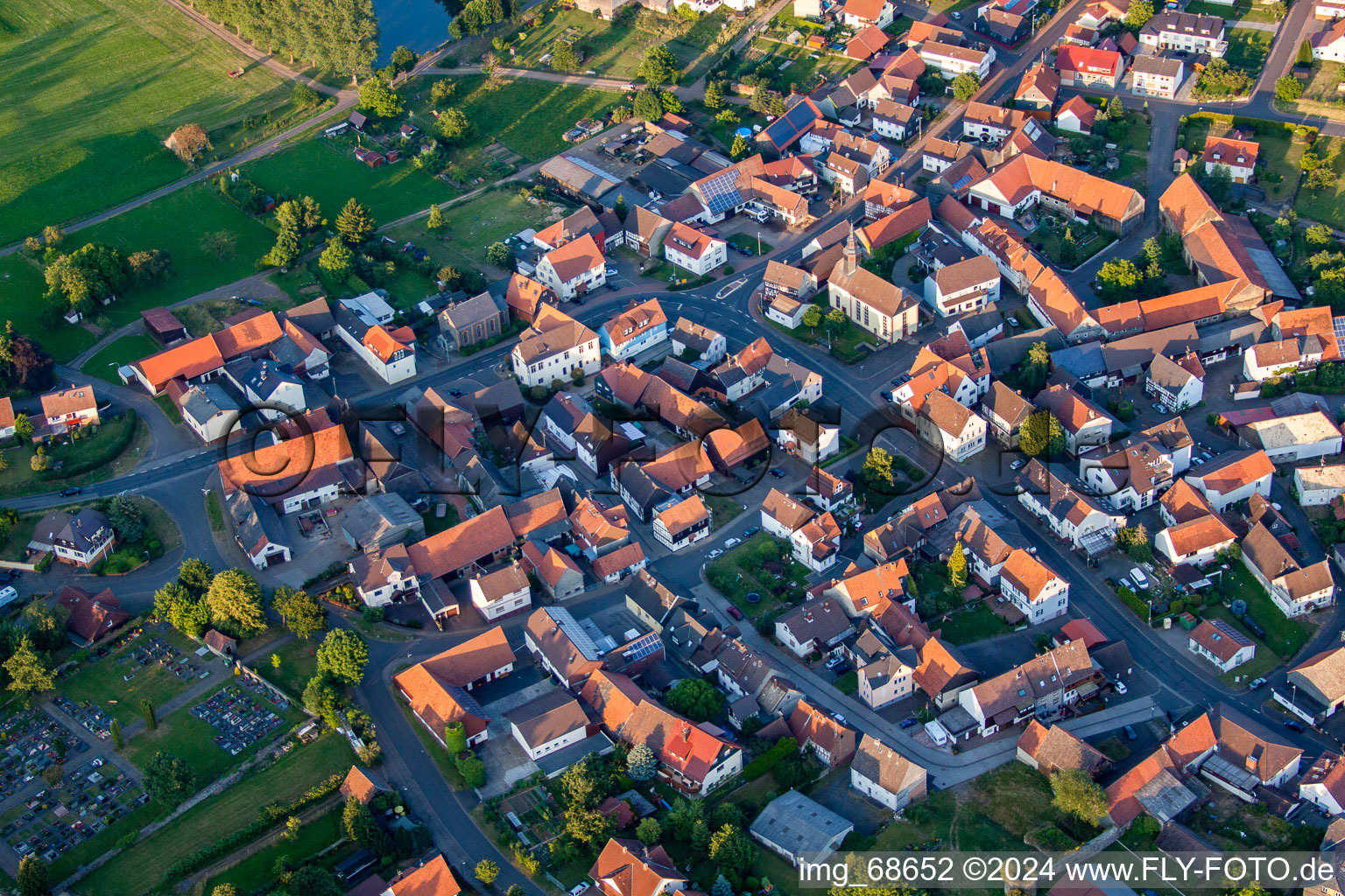 Aerial photograpy of Wenings in the state Hesse, Germany