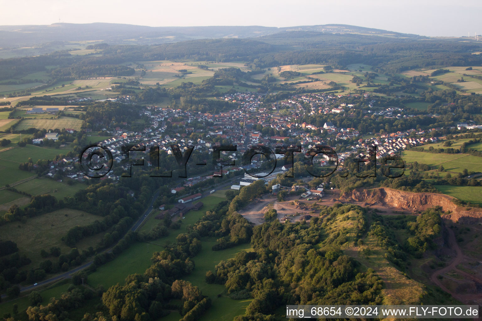 Aerial view of Gedern in the state Hesse, Germany