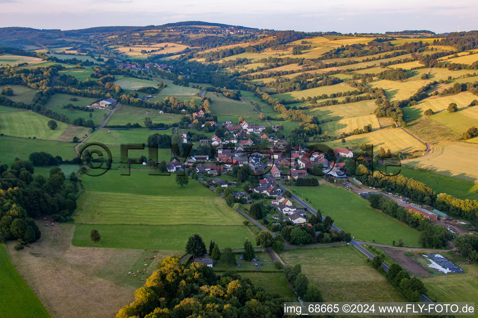 From the west in the district Kaulstoß in Schotten in the state Hesse, Germany