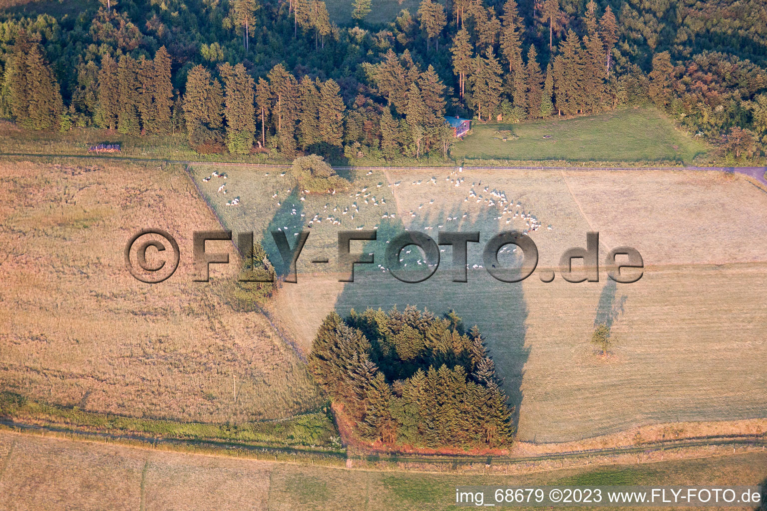 Aerial photograpy of Hoherodskopf in the state Hesse, Germany