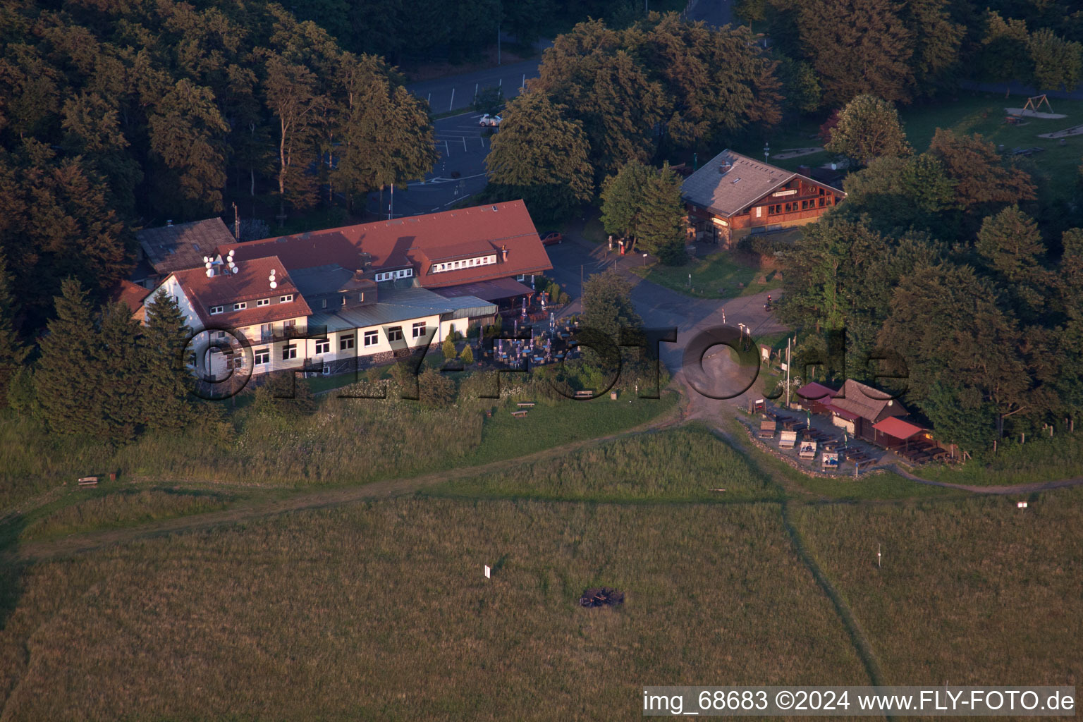 Hoherodskopf in the state Hesse, Germany from above