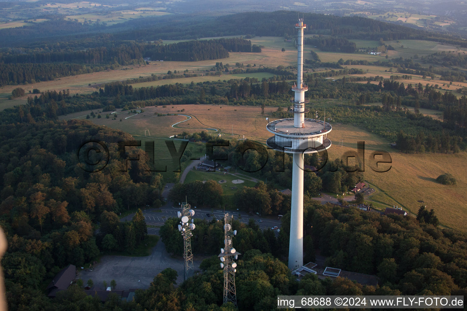 Hoherodskopf in the state Hesse, Germany seen from above