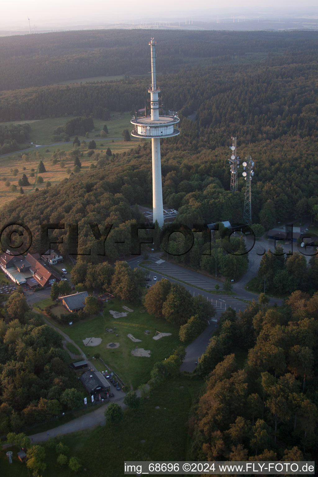 Hoherodskopf in the state Hesse, Germany viewn from the air