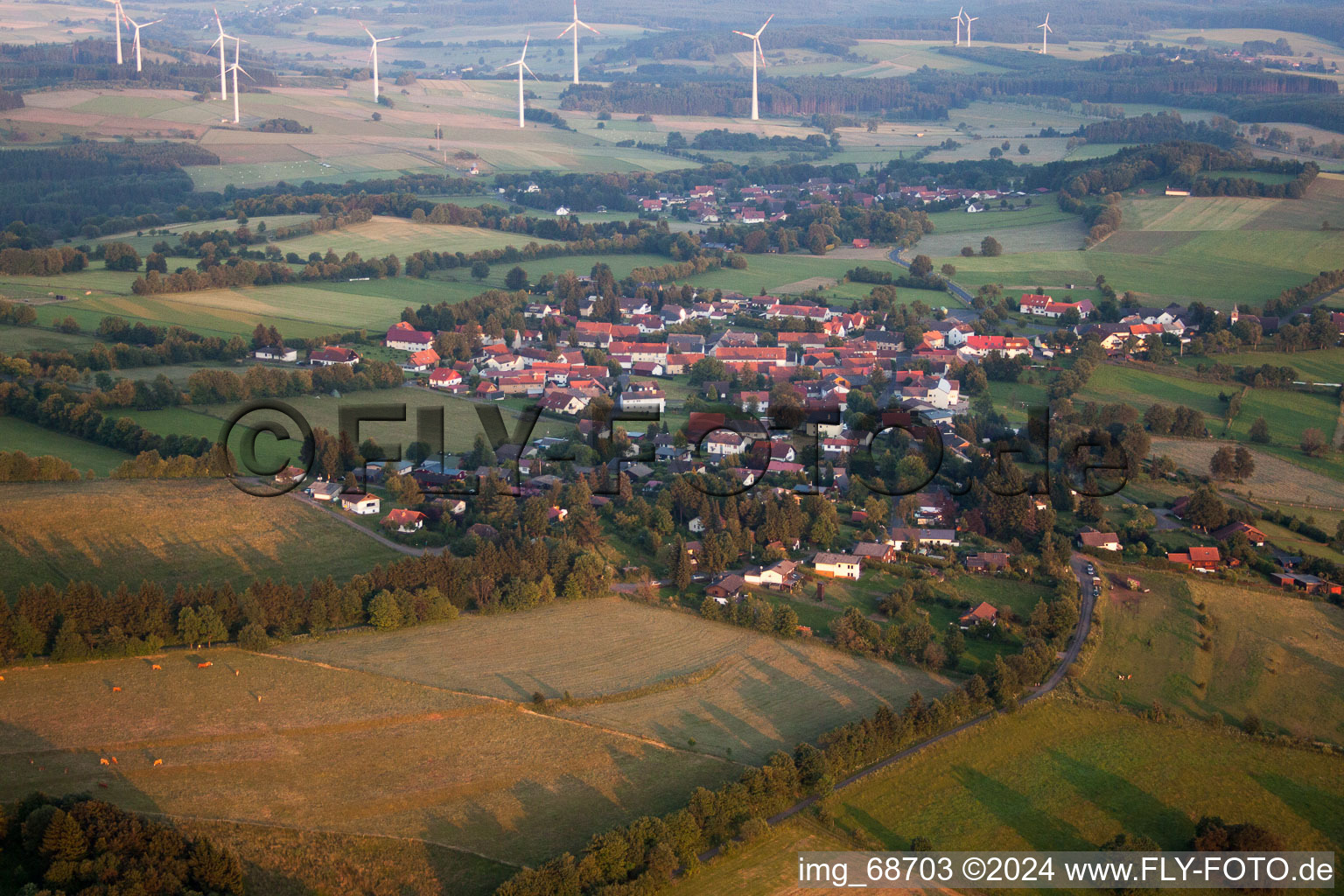 Aerial photograpy of Herchenhain in the state Hesse, Germany