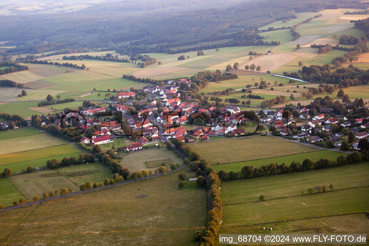 Oblique view of Herchenhain in the state Hesse, Germany