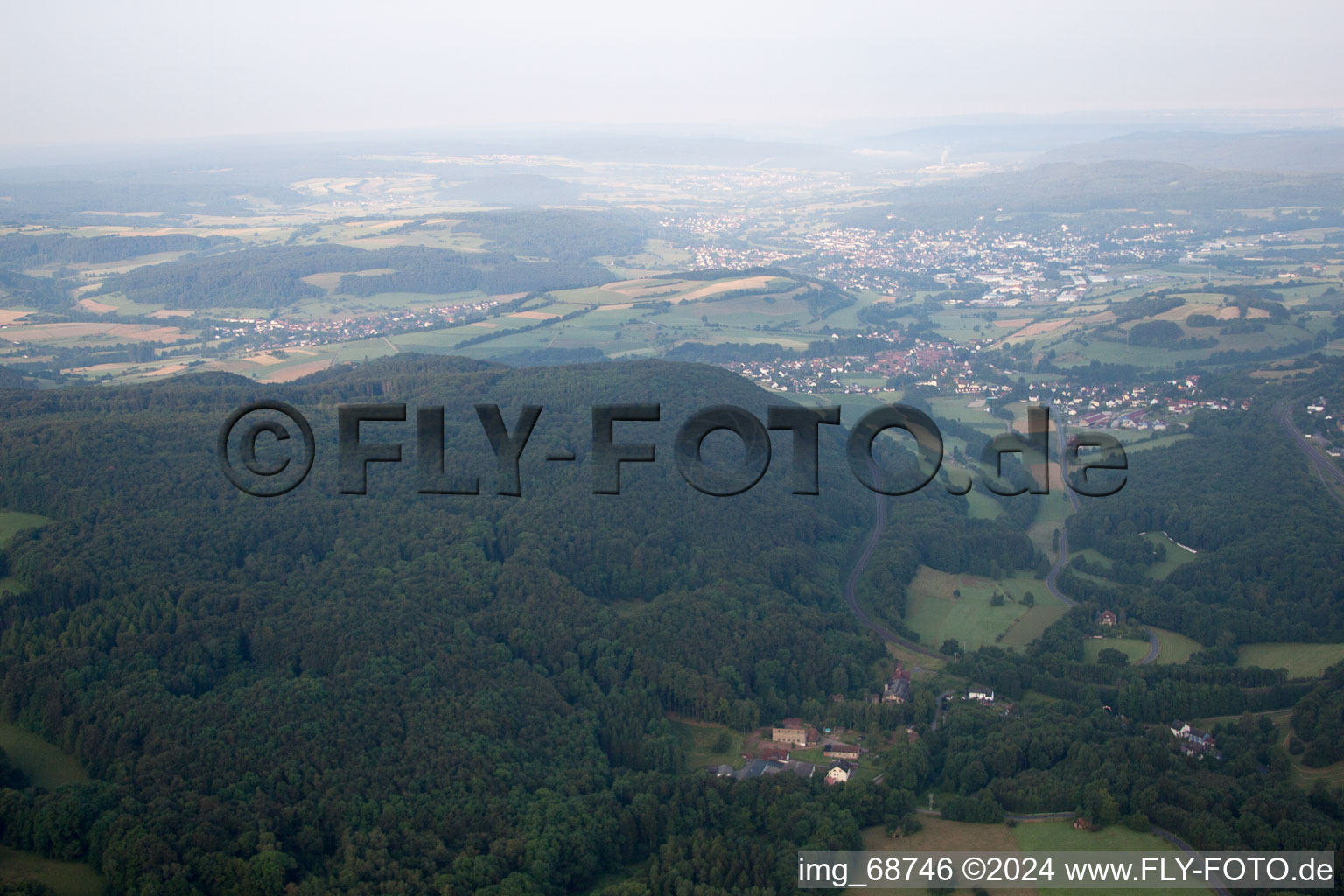 Aerial view of Hutten in the state Hesse, Germany