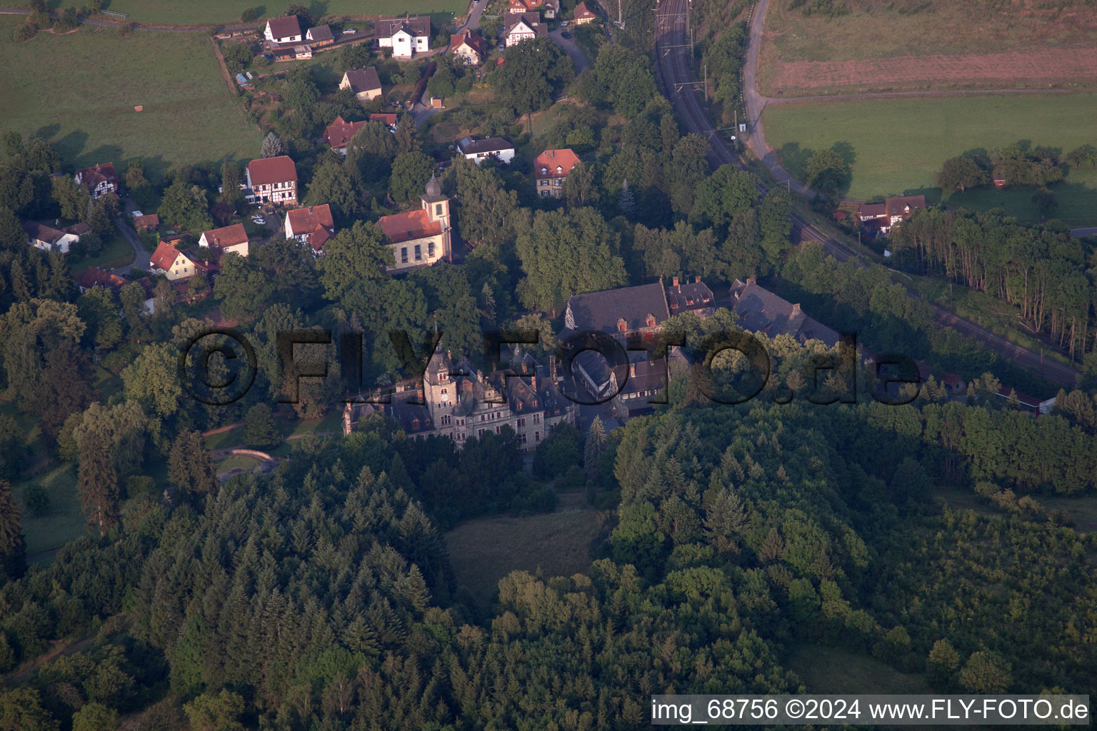 Aerial view of Ramholz in the state Hesse, Germany