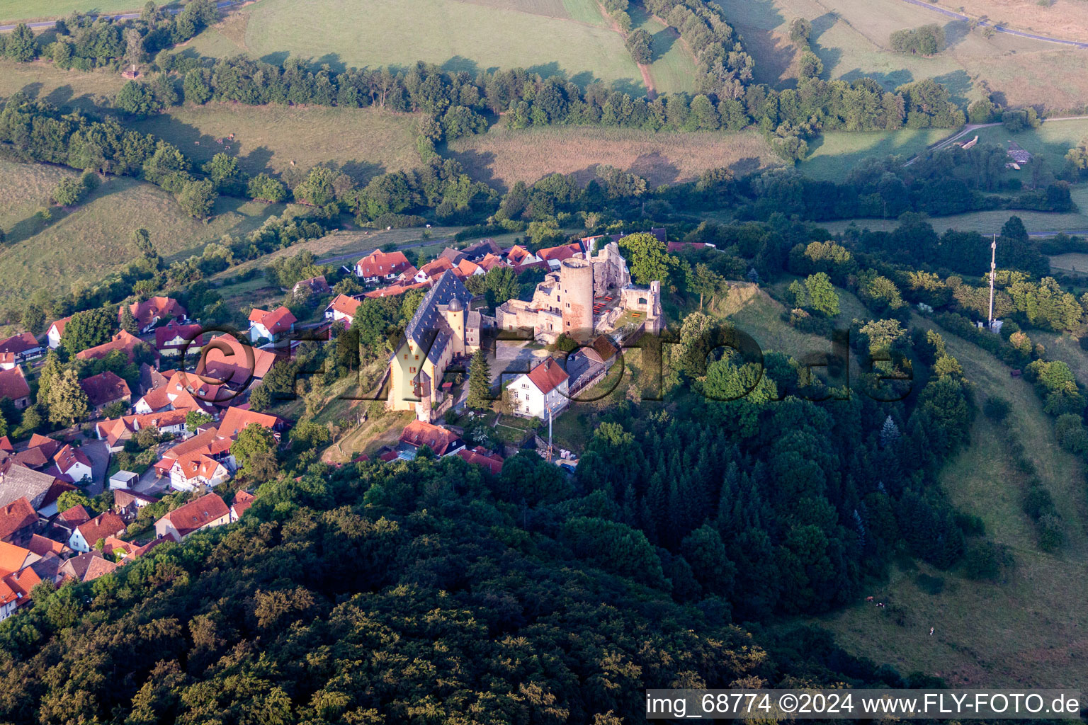 Castle of the fortress Schwarzenfels in Schwarzenfels in the state Hesse, Germany