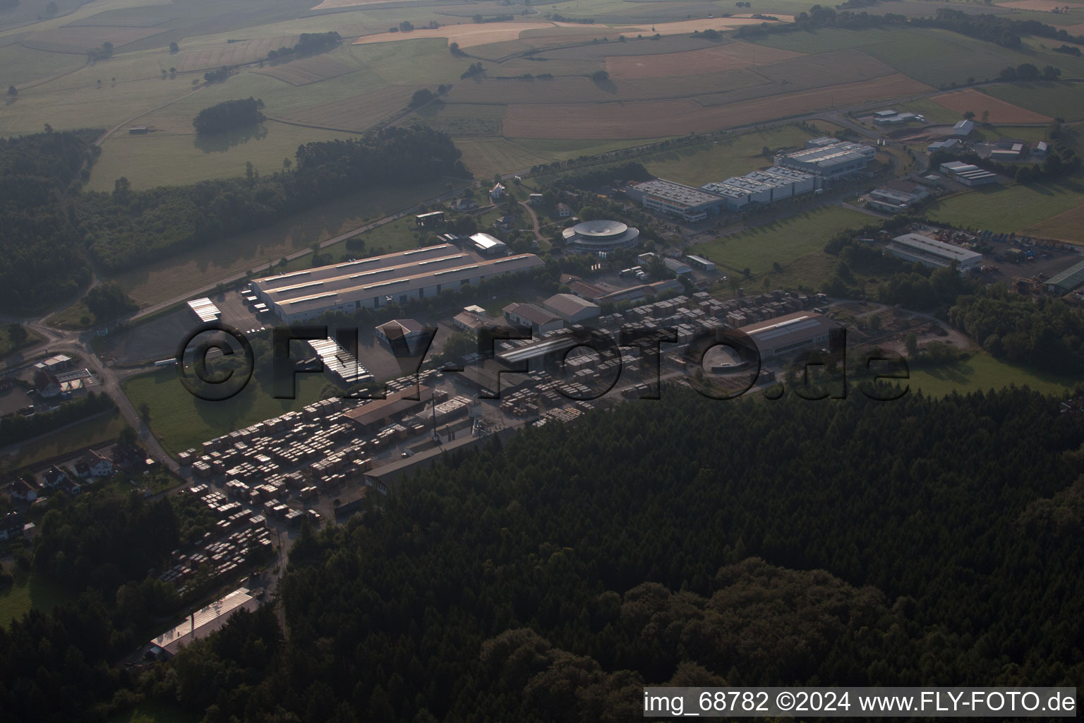 Aerial view of Industrial area in Buchrasen in the state Bavaria, Germany