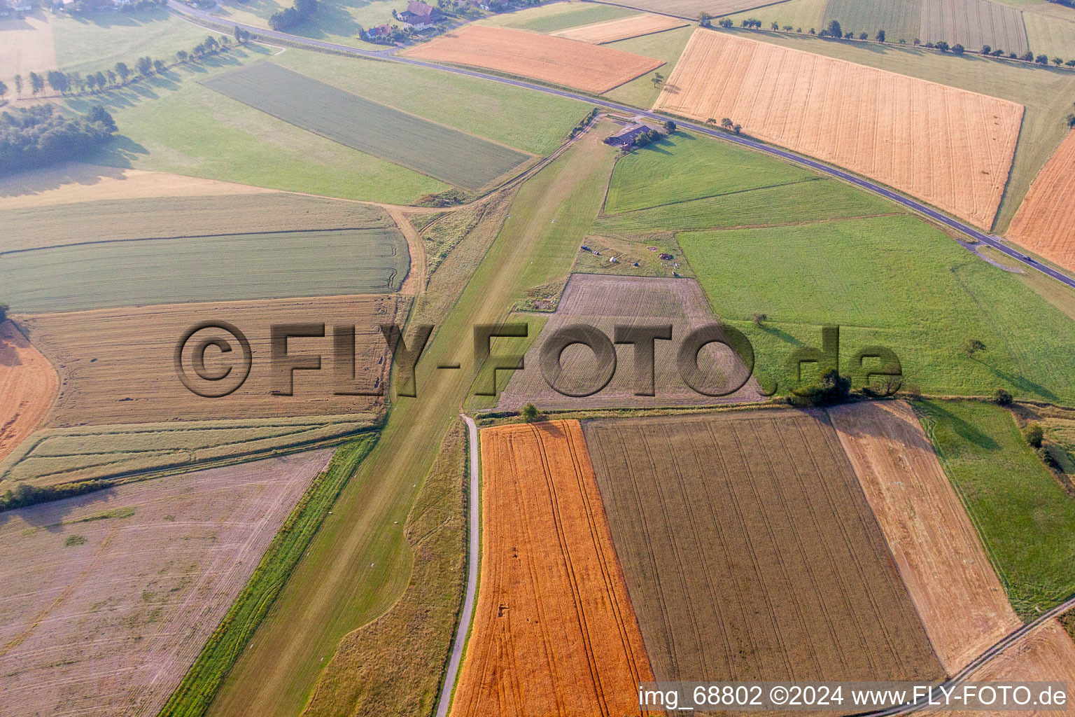 Gliding field on the airfield of Bad Brueckenau in Oberleichtersbach in the state Bavaria, Germany