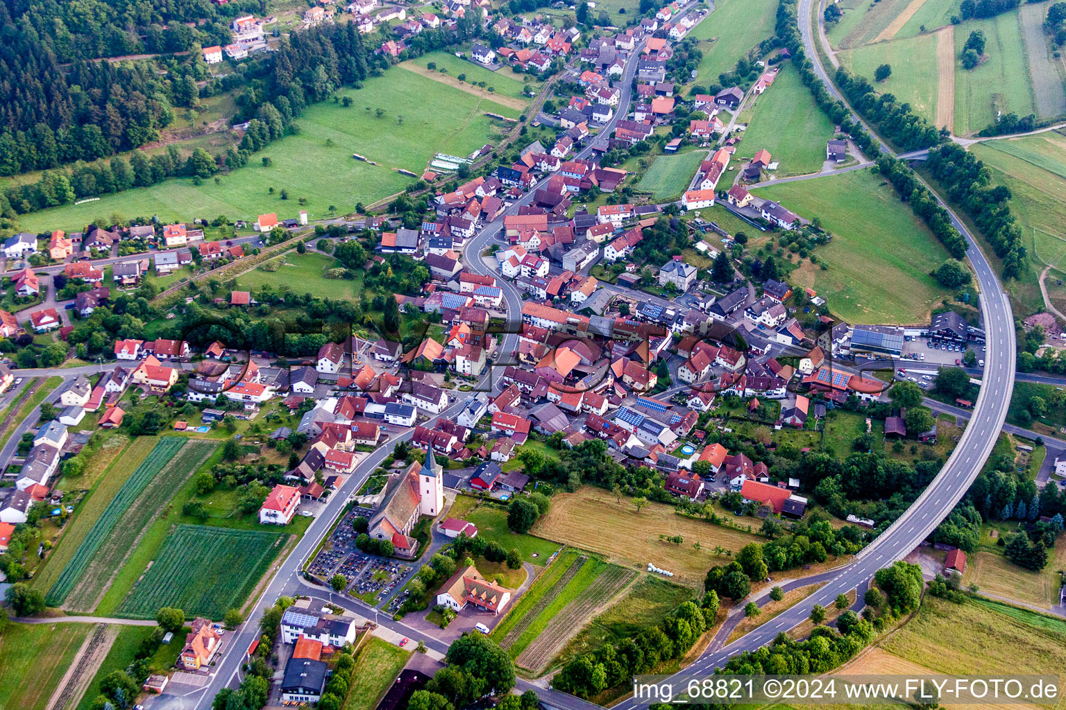 Village view in the district Oberbach in Wildflecken in the state Bavaria, Germany