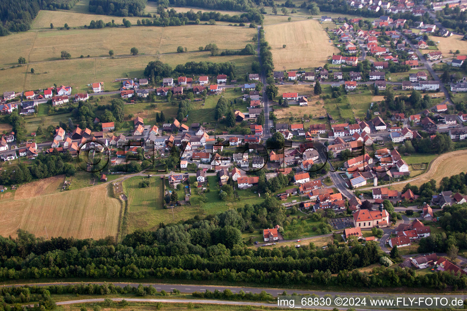 Oblique view of Wildflecken in the state Bavaria, Germany