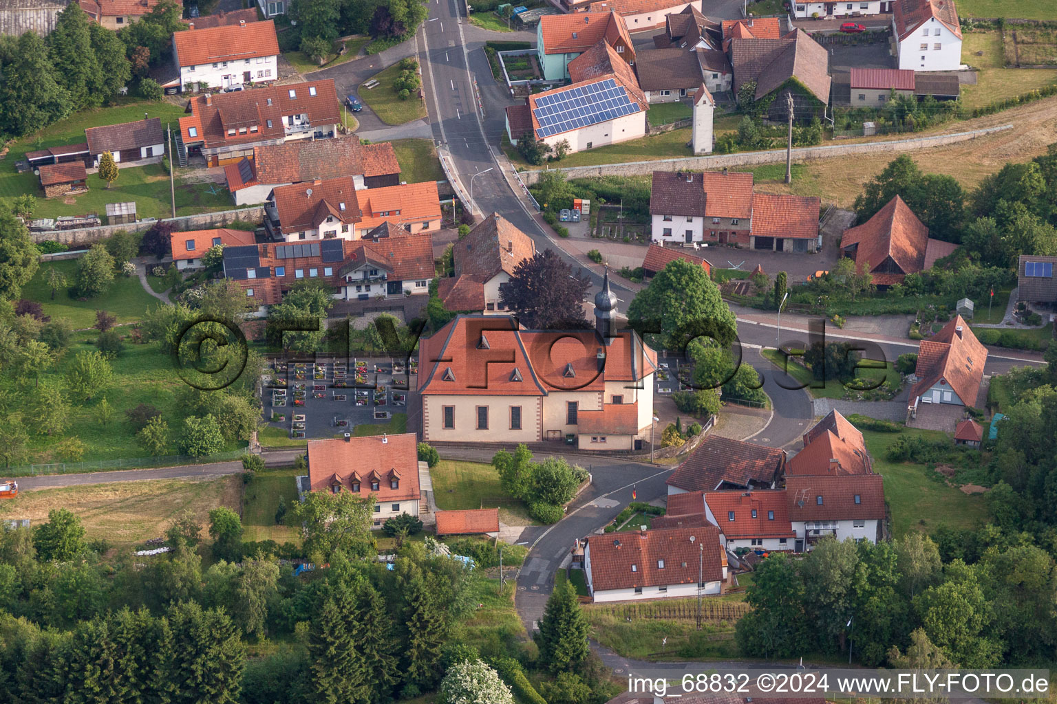 Church building of the catholic community in Wildflecken in the state Bavaria, Germany