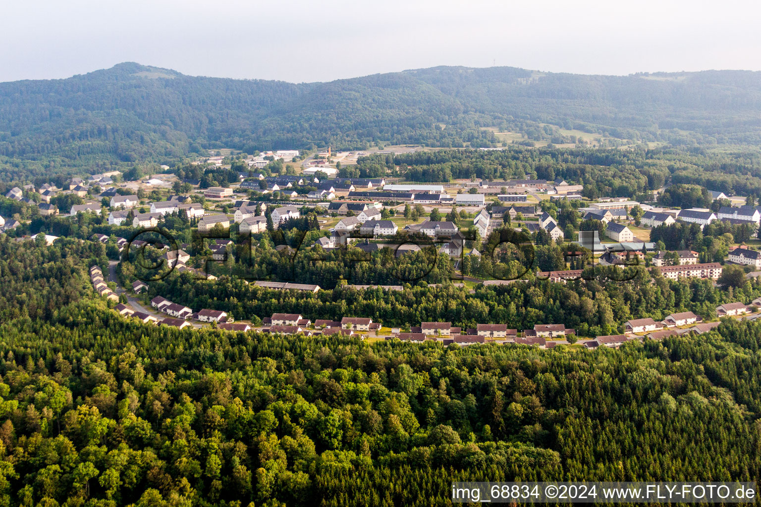 Building complex of the German army - Bundeswehr military barracks Wildflecken in Neuwildflecken in the state Bavaria, Germany