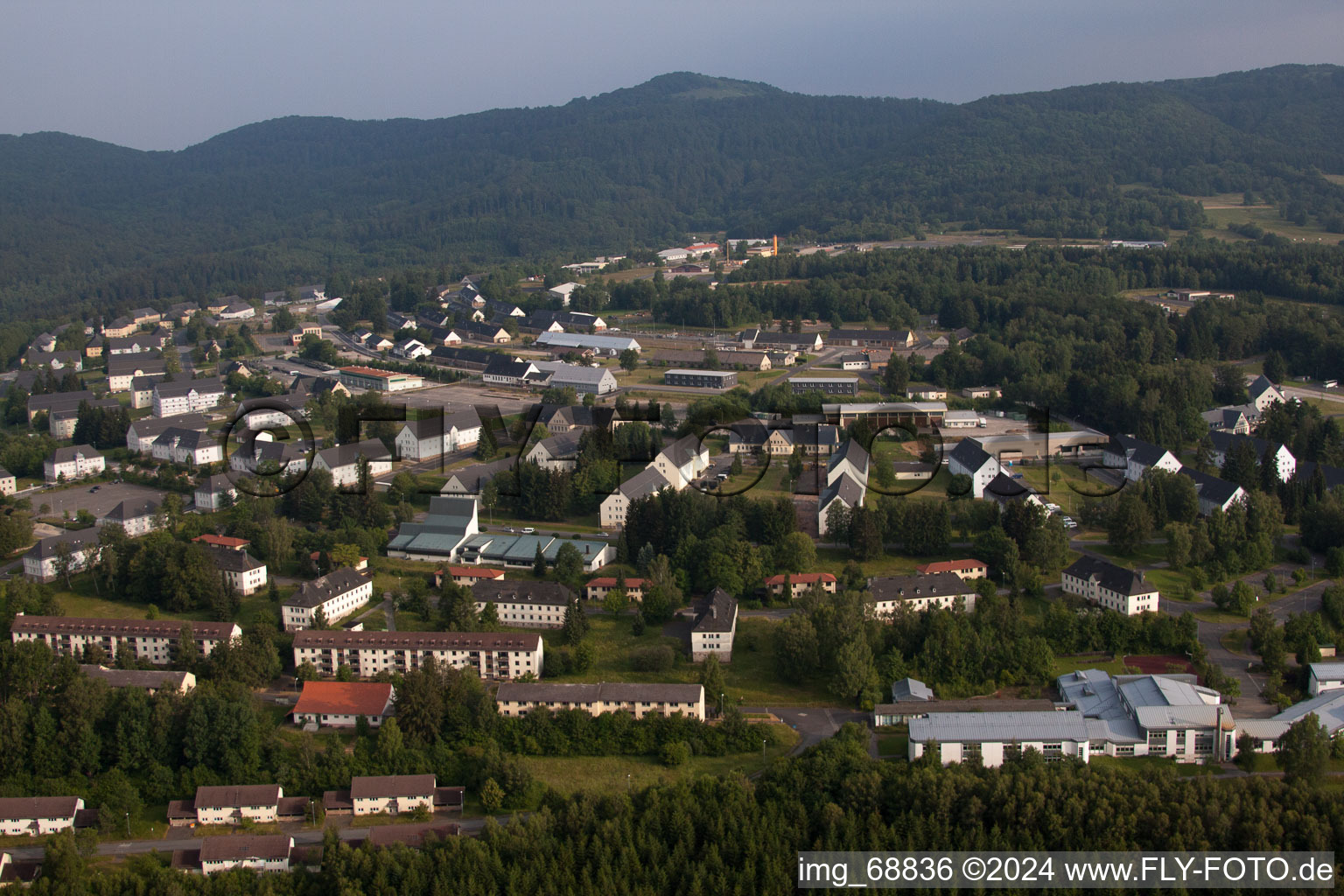 Aerial view of Neuwildflecken in the state Bavaria, Germany