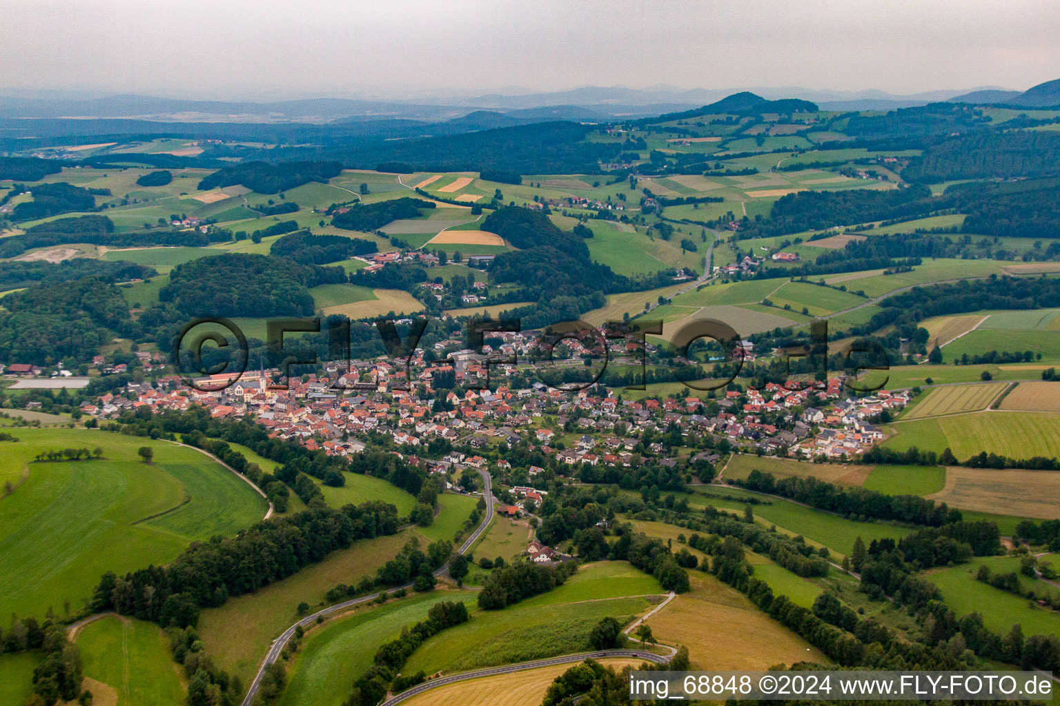 From the south in Poppenhausen in the state Hesse, Germany