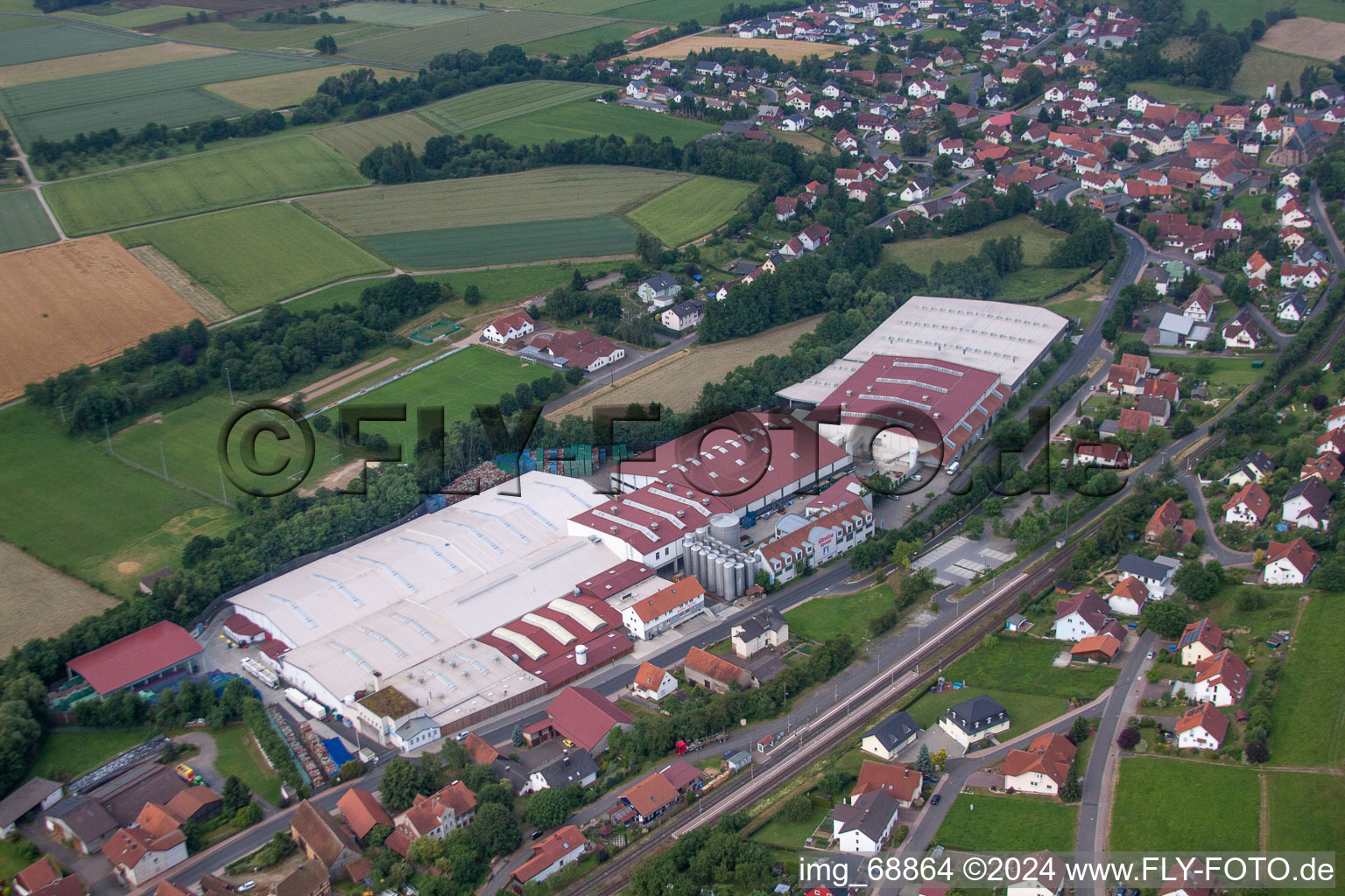 Building and production halls on the premises of Foerstina-Sprudel Mineral- and Heilquelle in Eichenzell in the state Hesse, Germany