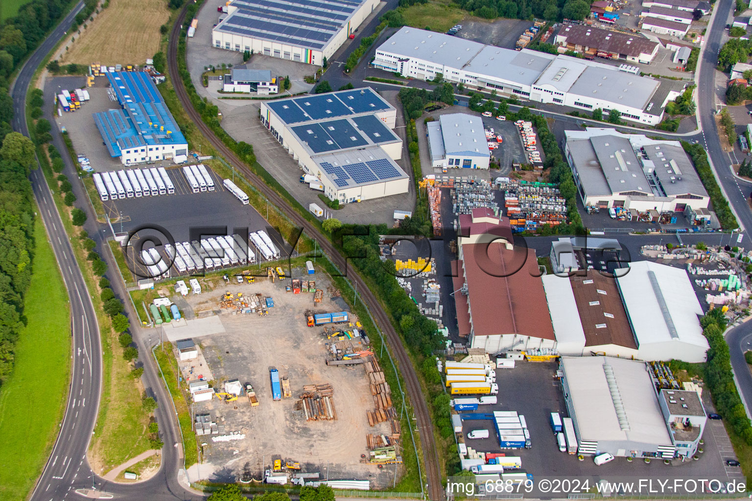 Industrial area with Roland Böhm bodywork in the district Welkers in Eichenzell in the state Hesse, Germany